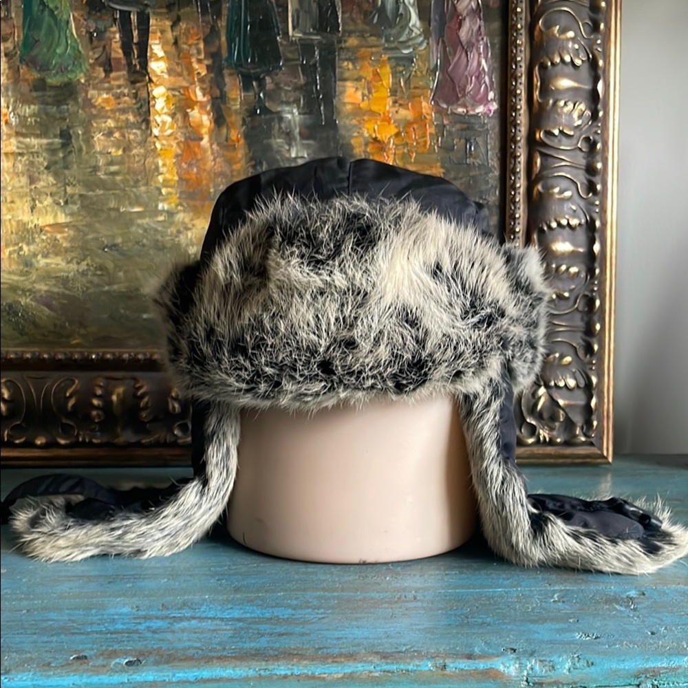 Nathaniel Cole Black and Gray Trapper Hat